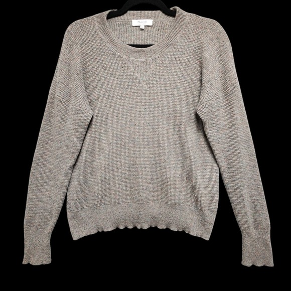 Madewell Cashmere Sweatshirt Womens Small Heather Toast Ruffle Hem Knit‎ Sweater - Picture 1 of 11